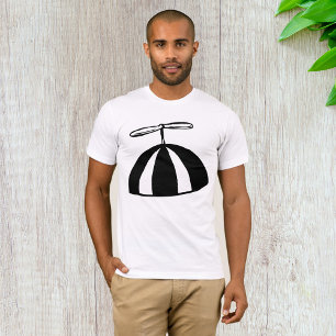 Retro Propeller Beanie Whimsical Schwarz und Weiß T-Shirt