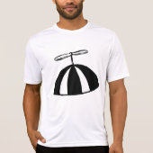 Retro Propeller Beanie Whimsical Schwarz und Weiß T-Shirt (Vorderseite)