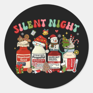 Retro Propofol Stille Nacht Intensivstation Pflege Runder Aufkleber