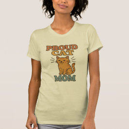 Retro Proud Cat Mama T - Shirt Geschenk für Katzen