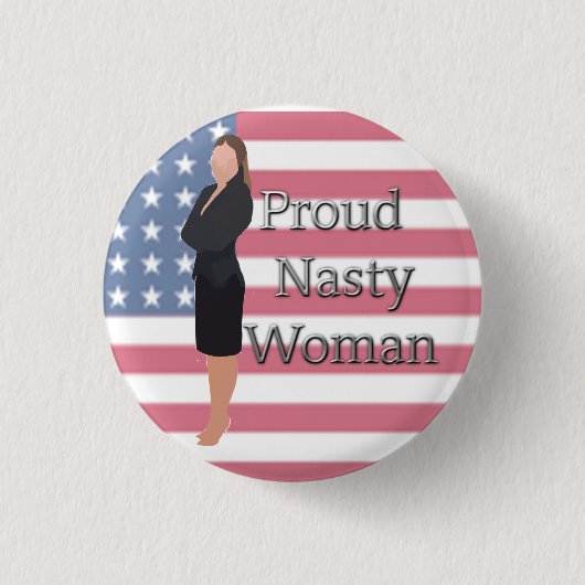 Retro Proud Eklige Frauenschaltfläche Anti-Trump Button (Vorderseite)