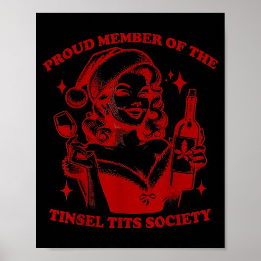 Retro Proud Member Of Tinsel Society Lady Christma Poster (Vorne)