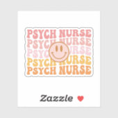 Retro Psych Nurse, Geschenk für Psychiatrische Kra Aufkleber (Blatt)