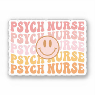 Retro Psych Nurse, Geschenk für Psychiatrische Kra Aufkleber