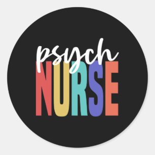 Retro Psych Nurse Psychiatric Nursing Psychology H Runder Aufkleber