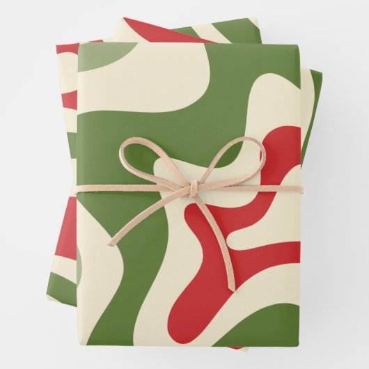 Retro Psychedelic 60er 70er Groovy Weihnachten Geschenkpapier Set (Beispiel)