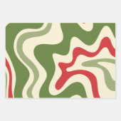 Retro Psychedelic 60er 70er Groovy Weihnachten Geschenkpapier Set (Vorderseite)