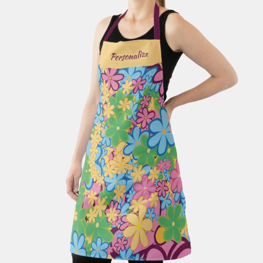 Retro Psychedelic 60er Blume Spaß & farbenfroh Schürze (InSitu)