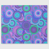 Retro Psychedelic 60er Circle Pattern Fun farbig Geschenkpapier (Flach)