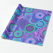 Retro Psychedelic 60er Circle Pattern Fun farbig Geschenkpapier (Ungerollt)