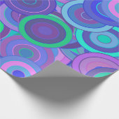 Retro Psychedelic 60er Circle Pattern Fun farbig Geschenkpapier (Ecke)