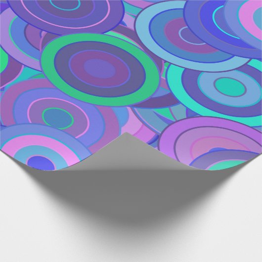 Retro Psychedelic 60er Circle Pattern Fun farbig Geschenkpapier (Ecke)