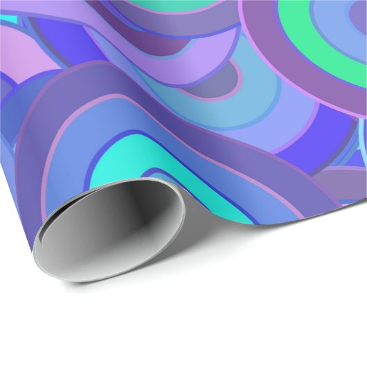 Retro Psychedelic 60er Circle Pattern Fun farbig Geschenkpapier (Rolleneckpunkt)