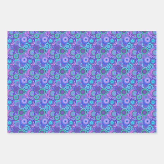 Retro Psychedelic 60er Circle Pattern Fun farbig Geschenkpapier Set (Vorderseite 3)