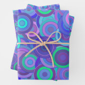 Retro Psychedelic 60er Circle Pattern Fun farbig Geschenkpapier Set (Beispiel)