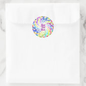 Retro Psychedelic 60er Hippie Design Runder Aufkleber (Tasche)