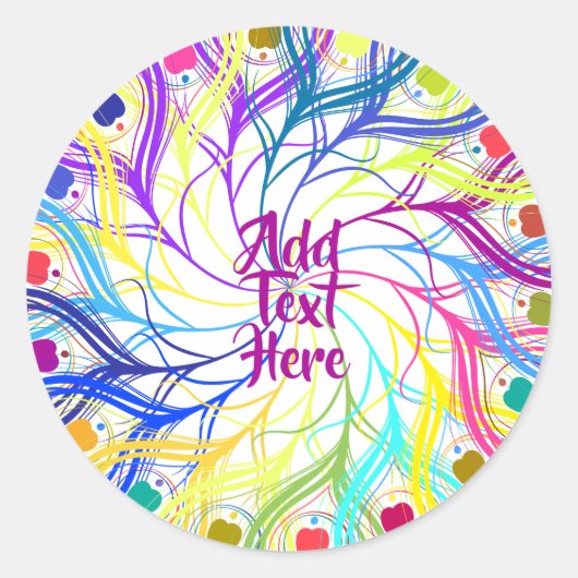 Retro Psychedelic 60er Hippie Design Runder Aufkleber (Vorderseite)