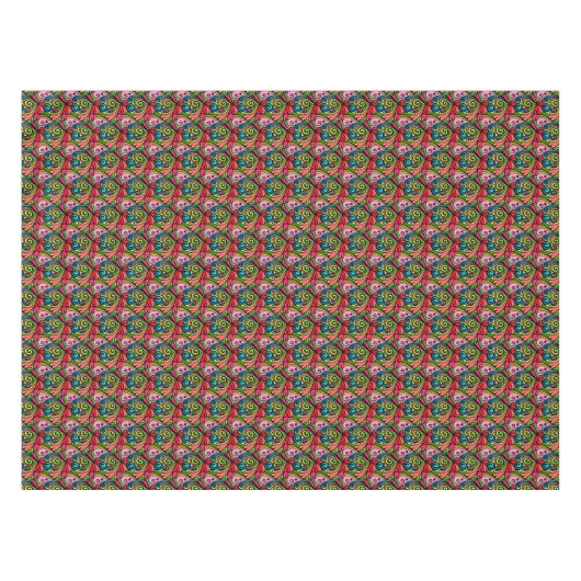Retro Psychedelic 60er Pattern Rectangle Tischdecke (Vorderseite (Horizontal))