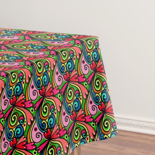 Retro Psychedelic 60er Pattern Rectangle Tischdecke (Beispiel)