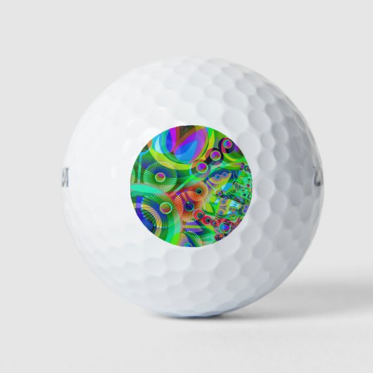 Retro Psychedelic Abstrakt Golfball (Vorderseite)