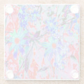 Retro Psychedelic Aqua Green und Orange Blume Glasuntersetzer (Rückseite)