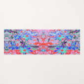 Retro Psychedelic Aqua Green und Orange Blume Yogamatte (Vorderseite (Horizontal))