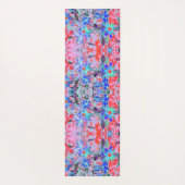 Retro Psychedelic Aqua Green und Orange Blume Yogamatte (Rückseite)