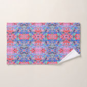 Retro Psychedelic Aqua und Orange Blume Badhandtuch Set (Handtuch)