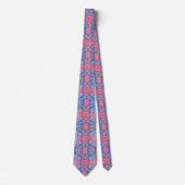 Retro Psychedelic Aqua und Orange Blume Krawatte (Vorderseite)