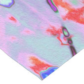 Retro Psychedelic Aqua und Orange Blume Mittelgroßer Tischläufer (Ecke)