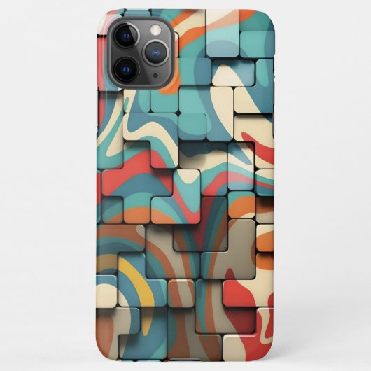 Retro Psychedelic Blocks _ iphone case iPhone Hülle (Rückseite)
