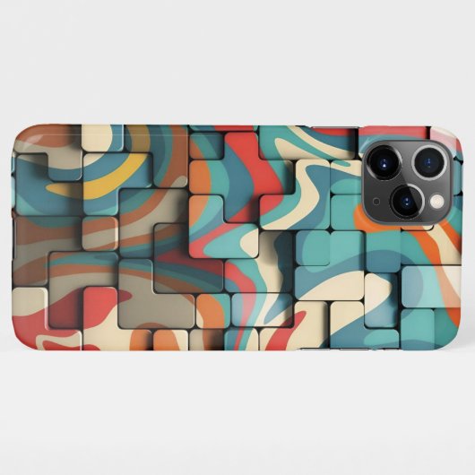 Retro Psychedelic Blocks _ iphone case iPhone Hülle (Rückseite (Horizontal))