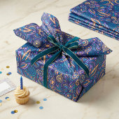 Retro Psychedelic Boho Floral Doodle Pattern Seidenpapier