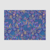 Retro Psychedelic Boho Floral Doodle Pattern Seidenpapier (Vorderseite)