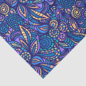 Retro Psychedelic Boho Floral Doodle Pattern Seidenpapier (Ausschnitt)