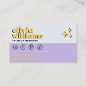 Retro Psychedelic Bold 70s Groovy Checkered Trendy Visitenkarte (Rückseite)