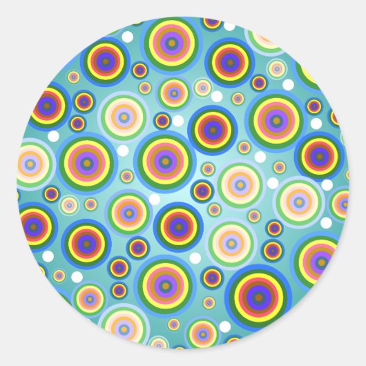 Retro Psychedelic Circles Aufkleber (Vorderseite)