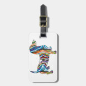 Retro Psychedelic Dackel Gepäckanhänger (Vorderseite vertikal)