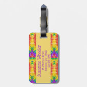 Retro Psychedelic Gefärbte Krawatte Wirbel Gepäckanhänger (Rückseite vertikal)