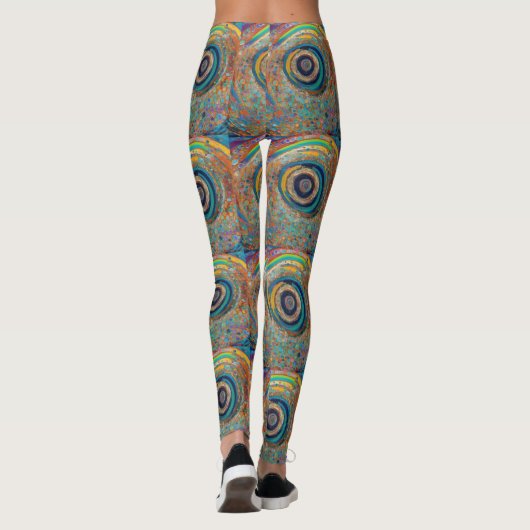 Retro Psychedelic gemustert Leggings (Rückseite)