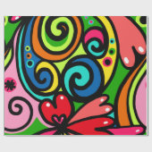 Retro Psychedelic Geschenkpapier (Flach)