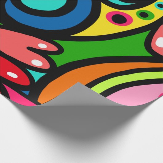 Retro Psychedelic Geschenkpapier (Ecke)