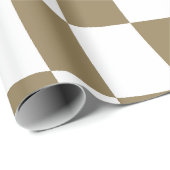 Retro Psychedelic goldfarbenes, viereckiges Muster Geschenkpapier (Rolleneckpunkt)