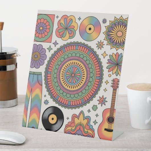 Retro Psychedelic Groovy Ästhetik Sockelschild (In Situ)