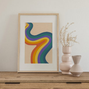 Retro Psychedelic Groovy Colorful Poster