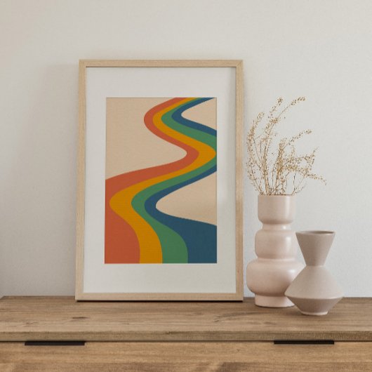 Retro Psychedelic Groovy Colorful Poster