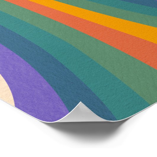 Retro Psychedelic Groovy Colorful Poster (Ecke)