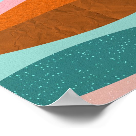 Retro Psychedelic Groovy Colorful Poster (Ecke)