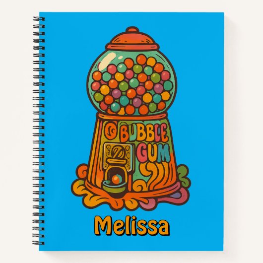 Retro Psychedelic Gumball Machine Notizblock (Vorderseite)