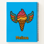 Retro Psychedelic Ice Creme Cone mit Flügeln Notizblock (Rückseite)